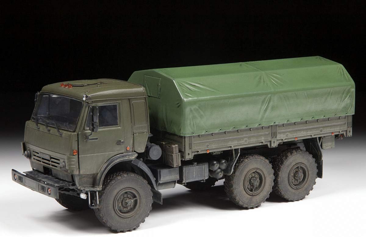 Zvezda 3697 500783697-1 Kamaz 500783697 – 1:35 5350 Mustang – Plastic Construction Model Assembly Kit – for Beginners – Detailed, Unvarnished