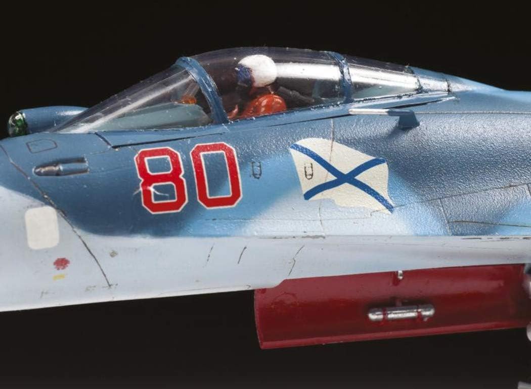 Zvezda 500787297 Sukkoi SU-33 Russian Naval Fighter plástico-Maqueta de construcción Kit de Montaje-para Principiantes-detallado, Color Azul Claro, Large (7297