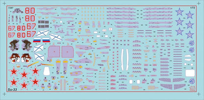 Zvezda 500787297 Sukkoi SU-33 Russian Naval Fighter plástico-Maqueta de construcción Kit de Montaje-para Principiantes-detallado, Color Azul Claro, Large (7297