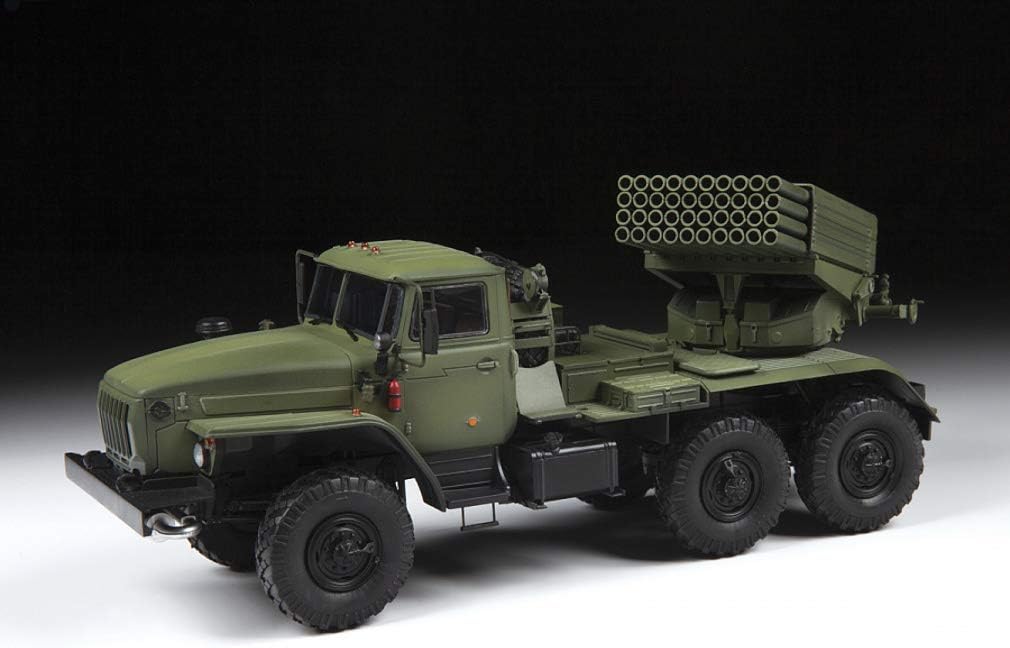 Zvezda 500783655 500783655-1:35 BM-21 Degree Rocket Launcher-Plastic Construction Model Kit-Assembly-for Beginners-Detailed, Olive