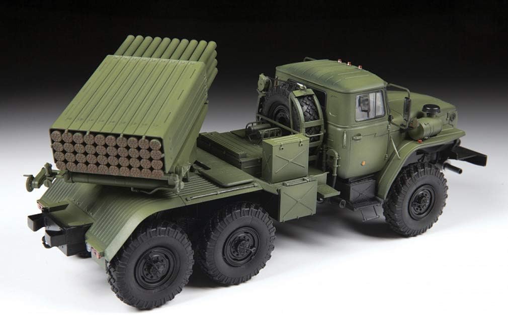 Zvezda 500783655 500783655-1:35 BM-21 Degree Rocket Launcher-Plastic Construction Model Kit-Assembly-for Beginners-Detailed, Olive
