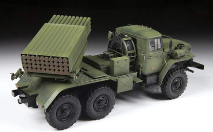 Zvezda 500783655 500783655-1:35 BM-21 Degree Rocket Launcher-Plastic Construction Model Kit-Assembly-for Beginners-Detailed, Olive