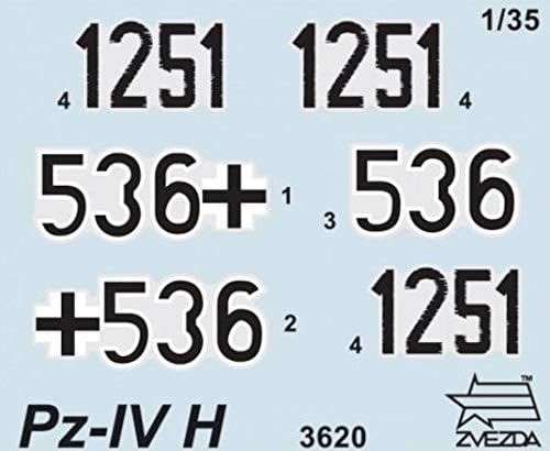 Zvezda 3620 500783620 1:35 Tank IV H (SD.Kfz 161/2), Standing Model Building, Hobby Crafts, Plastic Construction Kit, Unvarnished