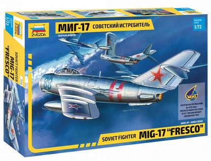 Zvezda 500787318-1 500787318 – 1:72 MIG-17 Fresco Soviet Fighter plástico – Maqueta – Montaje – Kit de construcción – para Principiantes – detallado, Color Plateado (ZV7318