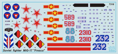 Zvezda 500787318-1 500787318 – 1:72 MIG-17 Fresco Soviet Fighter plástico – Maqueta – Montaje – Kit de construcción – para Principiantes – detallado, Color Plateado (ZV7318