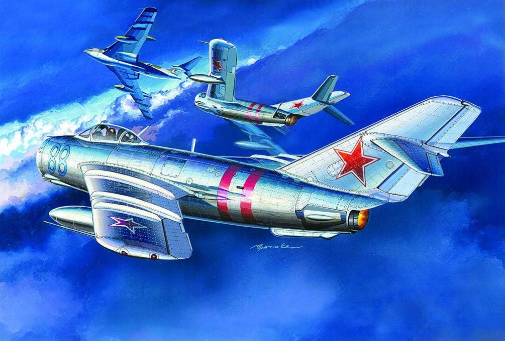 Zvezda 500787318-1 500787318 – 1:72 MIG-17 Fresco Soviet Fighter plástico – Maqueta – Montaje – Kit de construcción – para Principiantes – detallado, Color Plateado (ZV7318