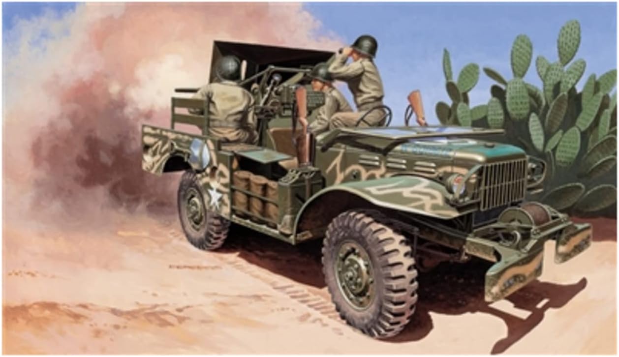 Italeri 6555S – 1:35 M6 Dodge Anti-Tank Building, Stand Model Making, Crafts, Hobby, Gluing, Plastic Construction Kit, Unvarnished