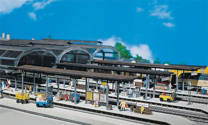 FALLER 2 Bahnsteige Modellbausatz mit 98 Einzelteilen 417 x 48 x 52/68 mm I Modelleisenbahn Zubehör H0 Gebäude I Modelleisenbahn H0 Bahnsteige