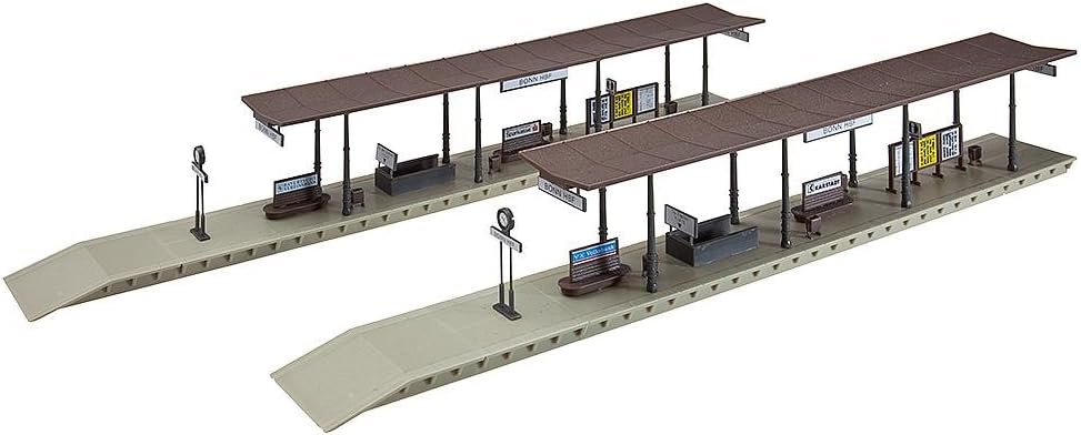 FALLER 2 Bahnsteige Modellbausatz mit 98 Einzelteilen 417 x 48 x 52/68 mm I Modelleisenbahn Zubehör H0 Gebäude I Modelleisenbahn H0 Bahnsteige