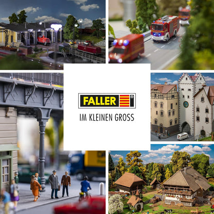 FALLER 2 Bahnsteige Modellbausatz mit 98 Einzelteilen 417 x 48 x 52/68 mm I Modelleisenbahn Zubehör H0 Gebäude I Modelleisenbahn H0 Bahnsteige