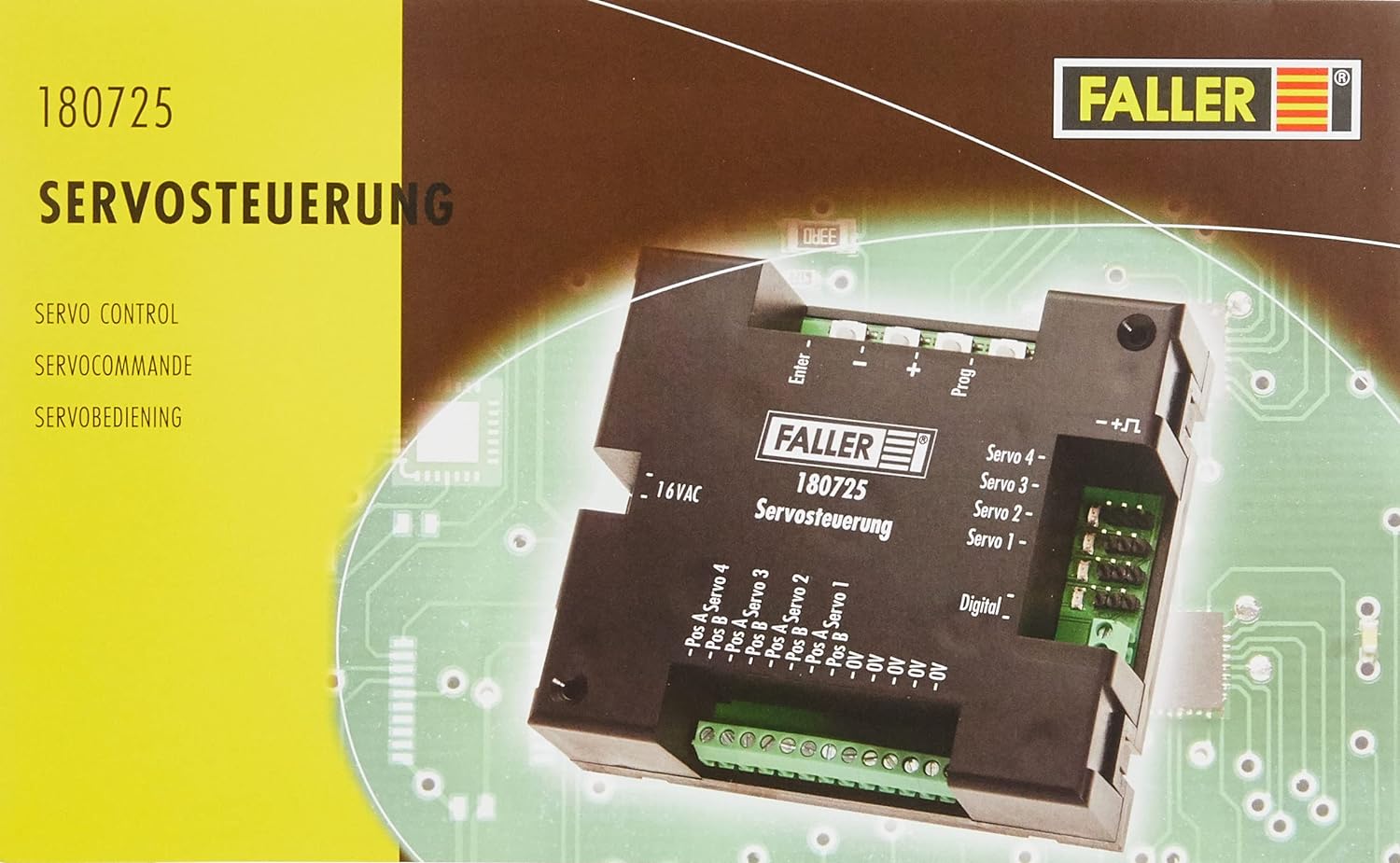 Faller Servo Control for 4 Connectable Servos, Model Railway Accessories, H0, Model Railway H0, TT, N Car System, Electronic Control, 16 V