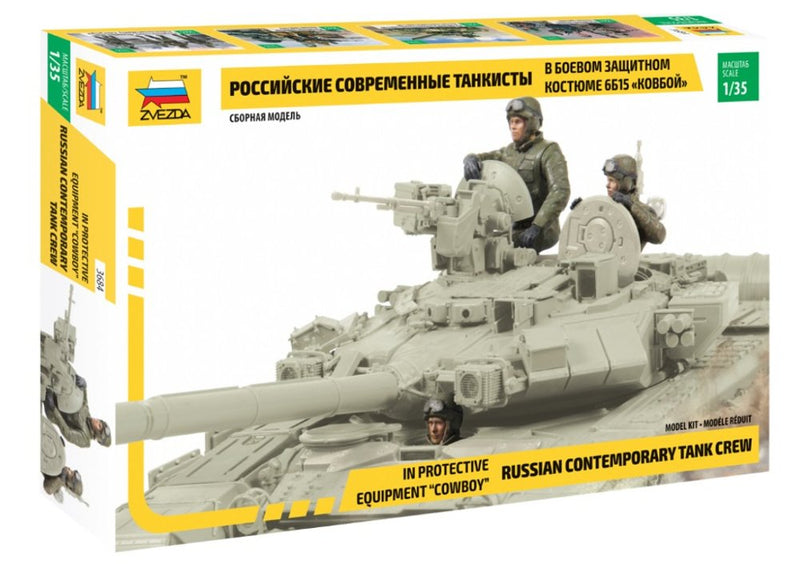 Zvezda Model 3684 Russian Contemporary Tank Crew in Protective Equipment Cowboy