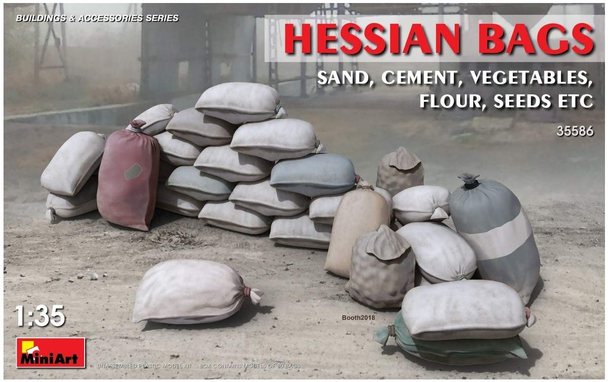 Miniart MIN35586 Hessian Bags (sand, cement, vegetables) Plastic Model kit, Various