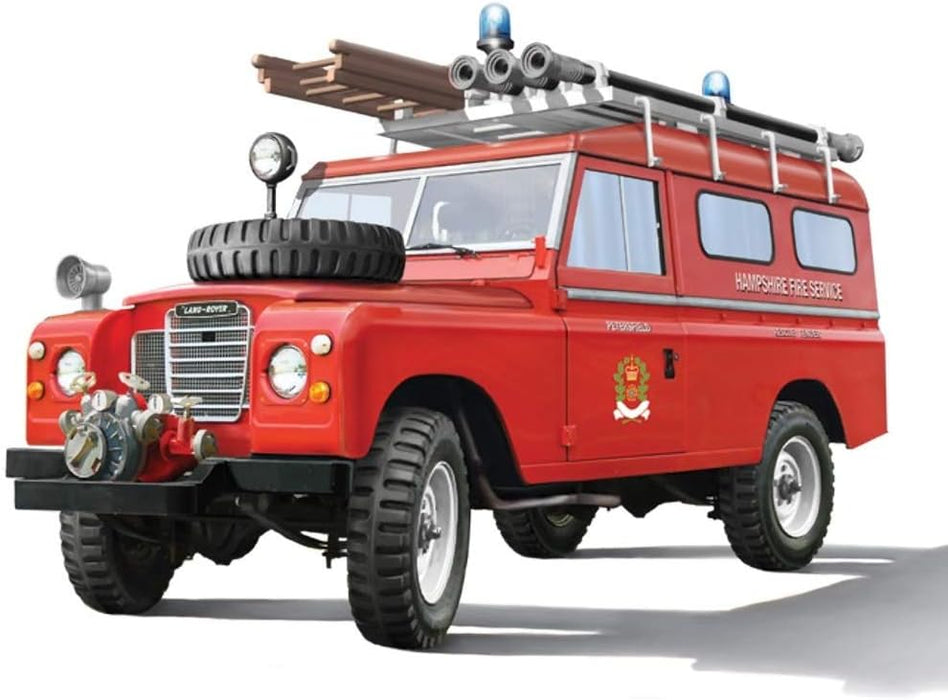 Italeri 3660S Land Rover 3660S-1:24 Fire Truck, Building, Stand Model Making, Crafts, Hobby, Gluing, Plastic Construction Kit, Unvarnished