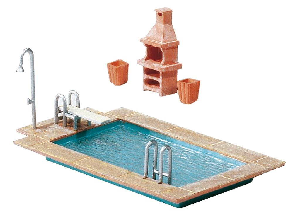Faller - Modellismo ferroviario: Piscina e Casetta da Giardino, scala H0