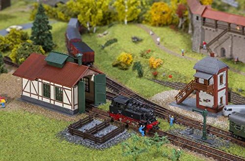 Faller 222108 22108 N Subway Log Shed with Block Station, Multicoloured, 13.9 x 3.7 x 22.4 cm