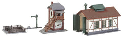 Faller 222108 22108 N Subway Log Shed with Block Station, Multicoloured, 13.9 x 3.7 x 22.4 cm