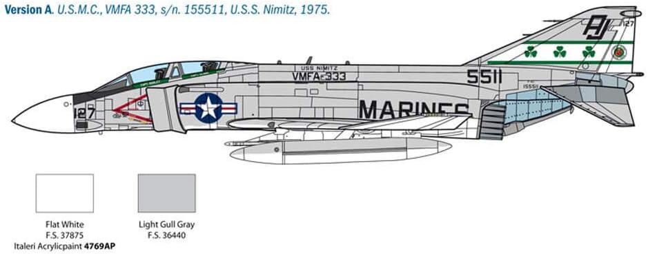 Italeri 2781 F-4J Phantom II Model Aeroplane Kit Plastic Scale 1:48