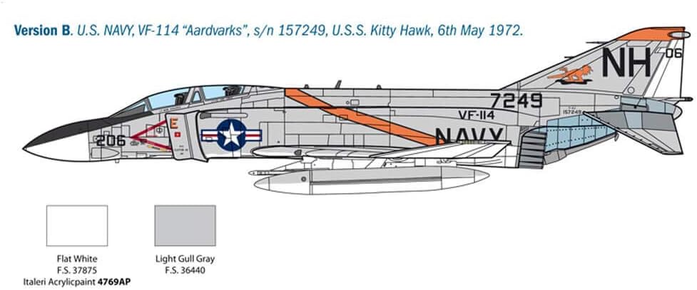 Italeri 2781 F-4J Phantom II Model Aeroplane Kit Plastic Scale 1:48