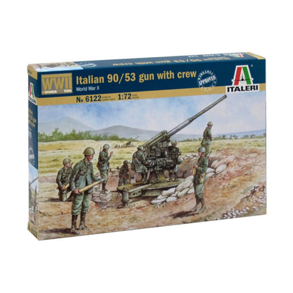 Italeri 6122S - 2e 1e Wereldoorlog taliaan 90/53 Gun with Servants