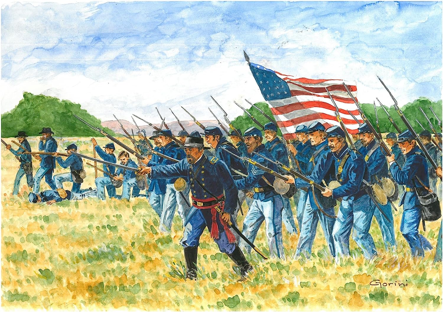 Italeri 6177 Union Infantry Amerikanisch Modellbausatz, Blau, Weiß