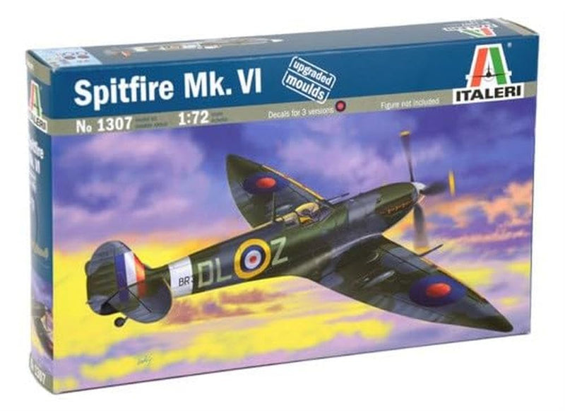 Italeri- Spitfire MK Vi 1:72 Plastic Kit Italia Modelo, Color Verde (I1307