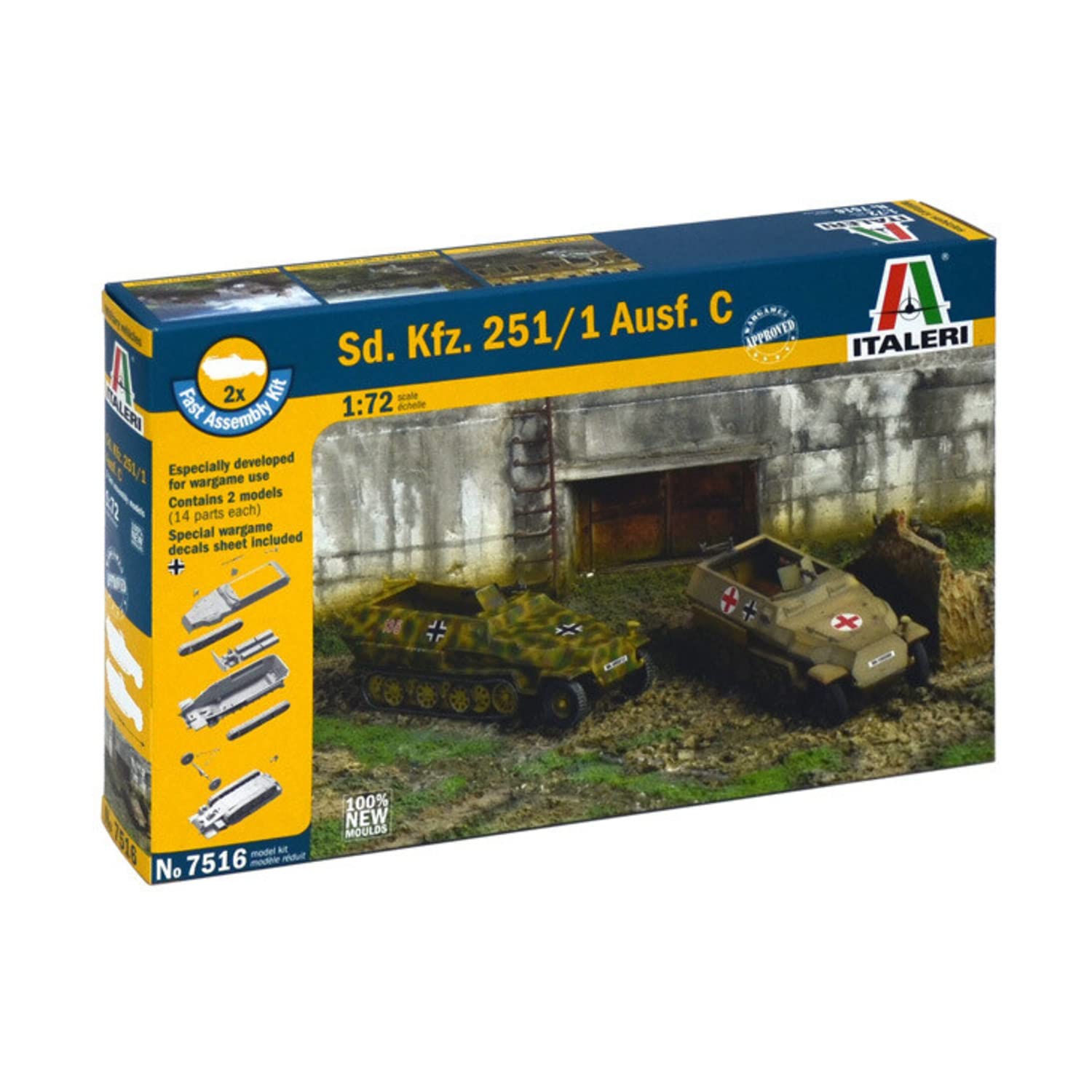 Italeri 1/72 Sd.kfz. 251/1 Ausf. C # 7516 - Plastic Model Kit