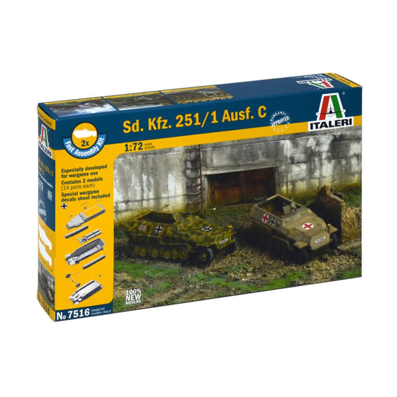 Italeri 1/72 Sd.kfz. 251/1 Ausf. C # 7516 - Plastic Model Kit