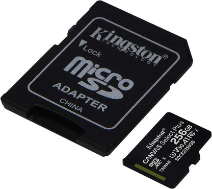 Kingston Canvas Select Plus microSD Card SDCS2/256 GB Class 10 (SD Adapter Included