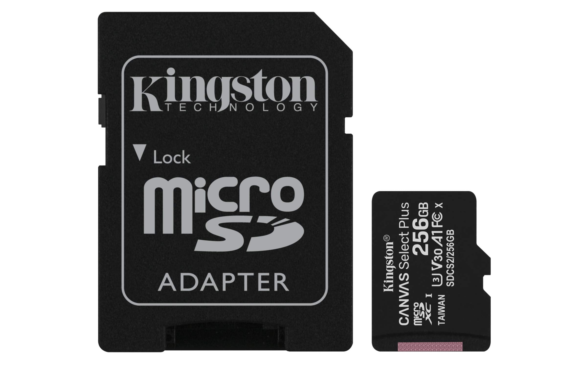 Kingston Canvas Select Plus microSD Card SDCS2/256 GB Class 10 (SD Adapter Included