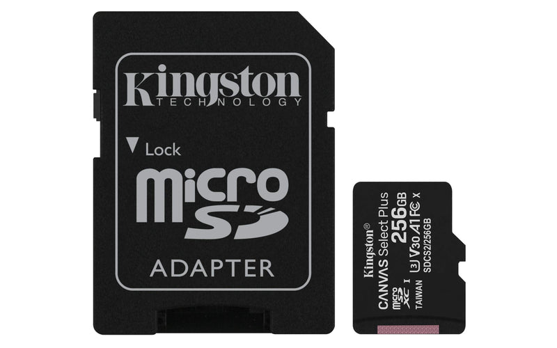 Kingston Canvas Select Plus microSD Card SDCS2/256 GB Class 10 (SD Adapter Included