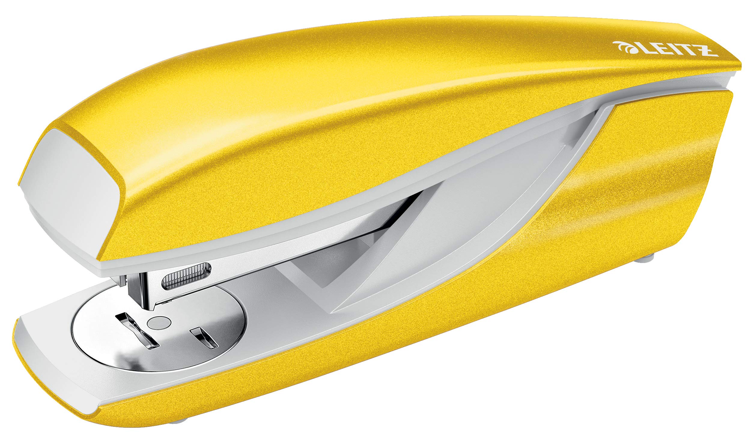 Leitz Stapler, 30 Sheet Capacity, Ergonomic Metal Body, includes Staples, WOW Range, 55021001 - Yellow