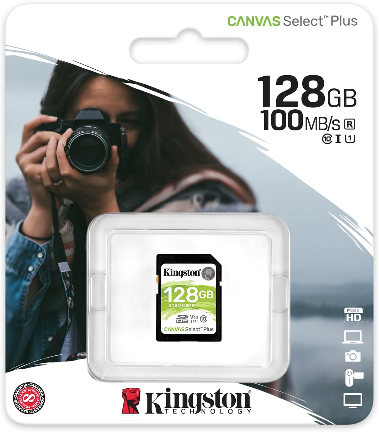 Kingston Canvas Select Plus SD - SDS2/128GB Classe 10 UHS-I