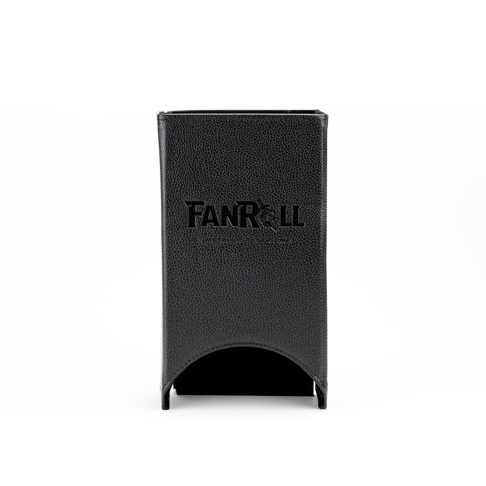 Fold Up Leather Dice Tower: Black
