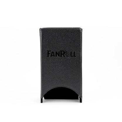 Fold Up Leather Dice Tower: Black