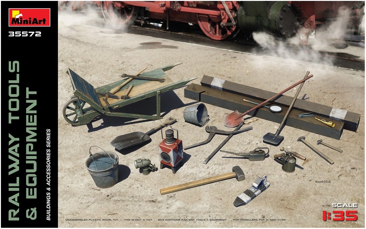 Miniart MIN35572 Railway Tools & Equipment Model Kit, Various