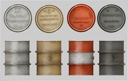 Miniart MIN35597 German 200L Fuel Drum Set WW2 Plastic Model kit, Various