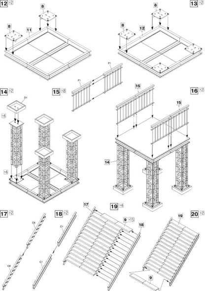 Miniart 1:35 Scale Tram Supports & Street Lamps Plastic Model Kit, Medium