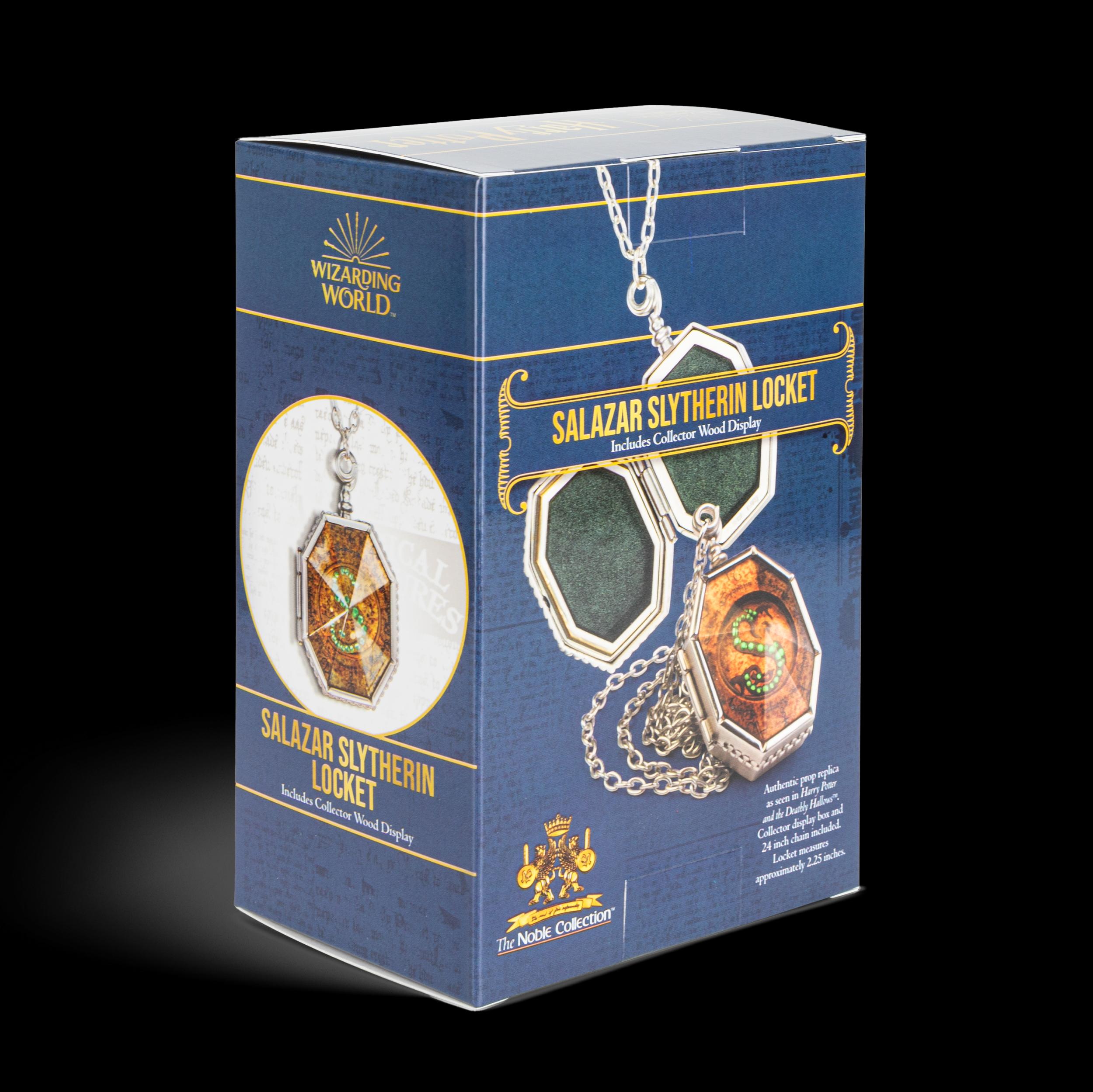 The Noble Collection Harry Potter The Horcrux Locket - 1.8in (4.5cm) Locket on Chain with Wooden Display Case - Officially Licensed Film Movie Props Gifts Jewellery