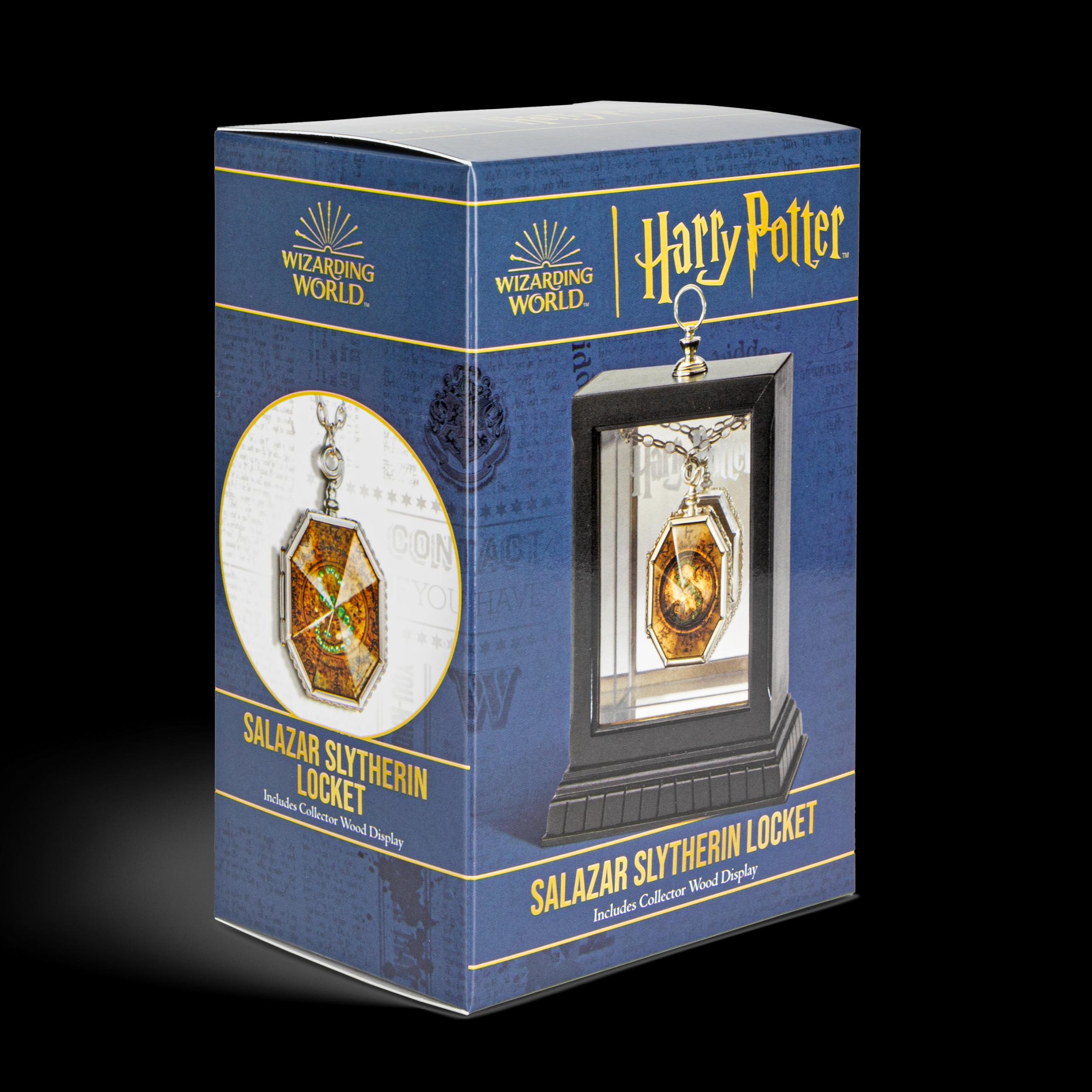 The Noble Collection Harry Potter The Horcrux Locket - 1.8in (4.5cm) Locket on Chain with Wooden Display Case - Officially Licensed Film Movie Props Gifts Jewellery
