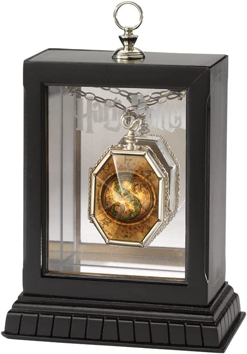 The Noble Collection Harry Potter The Horcrux Locket - 1.8in (4.5cm) Locket on Chain with Wooden Display Case - Officially Licensed Film Movie Props Gifts Jewellery