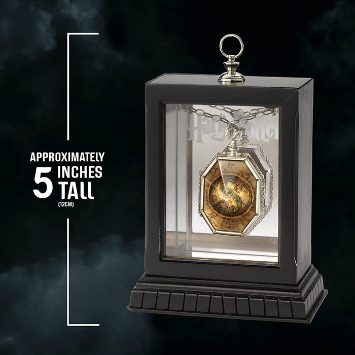 The Noble Collection Harry Potter The Horcrux Locket - 1.8in (4.5cm) Locket on Chain with Wooden Display Case - Officially Licensed Film Movie Props Gifts Jewellery