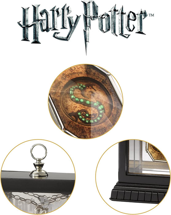 The Noble Collection Harry Potter The Horcrux Locket - 1.8in (4.5cm) Locket on Chain with Wooden Display Case - Officially Licensed Film Movie Props Gifts Jewellery