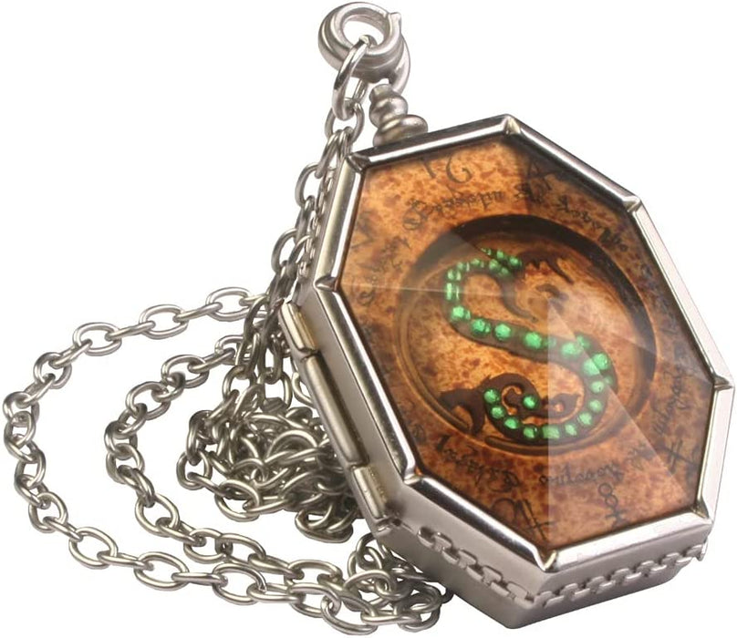 The Noble Collection Harry Potter The Horcrux Locket - 1.8in (4.5cm) Locket on Chain with Wooden Display Case - Officially Licensed Film Movie Props Gifts Jewellery
