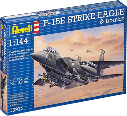 Revell 03972 F-15E Strike Eagle & bombs 1:144 Scale Unbuilt/Unpainted Plastic Model Kit, aqua