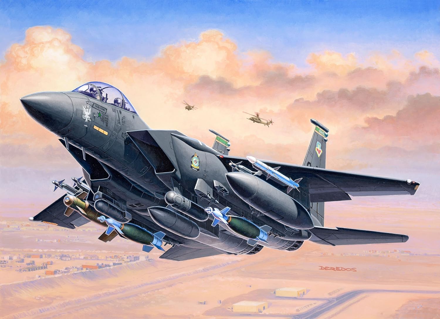 Revell 03972 F-15E Strike Eagle & bombs 1:144 Scale Unbuilt/Unpainted Plastic Model Kit, aqua