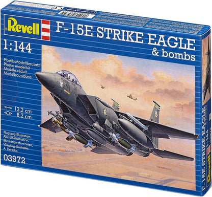 Revell 03972 F-15E Strike Eagle & bombs 1:144 Scale Unbuilt/Unpainted Plastic Model Kit, aqua