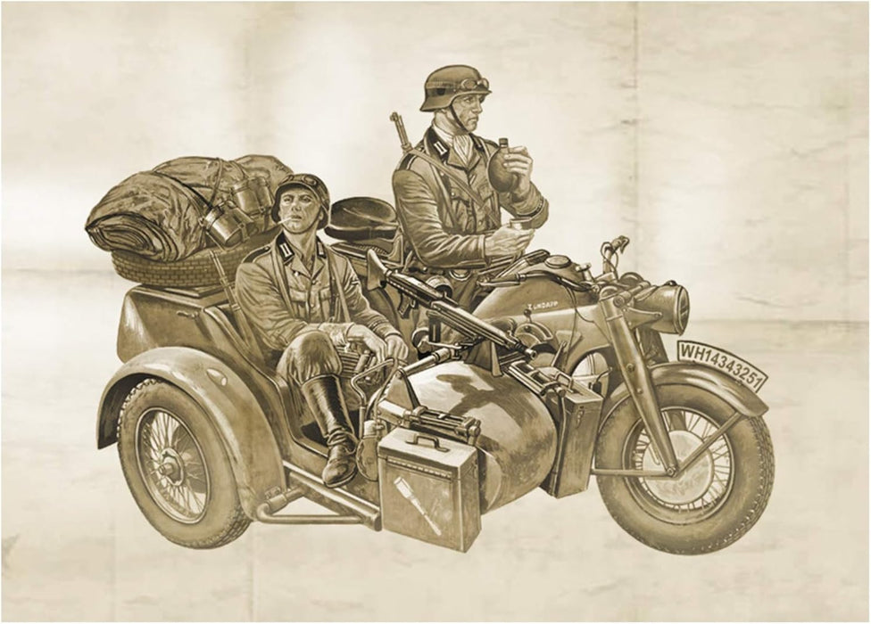 Italeri 7406 510007406 – 1:9 Zündapp KS 750 Building, Stand Model Making, Crafts, Hobby, Gluing, Plastic Kit, Unvarnished