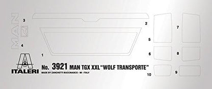 Italeri 3921-1:24 MAN TGX XXL Wolf Transporte, voertuig