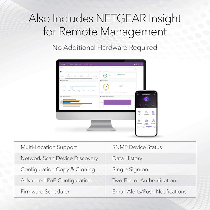 NETGEAR 8-Port Gigabit Ethernet Smart Switch (GS108T) - Managed, with 1 x PD port, Optional Insight Cloud Management, Desktop or Wall Mount, Silent Operation, and Limited Lifetime Protection